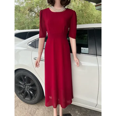 Đầm maxi form dài  (Hình thật shop chụp) Giá 299k Hàng có sẵn giao ngay  Màu đỏ đô