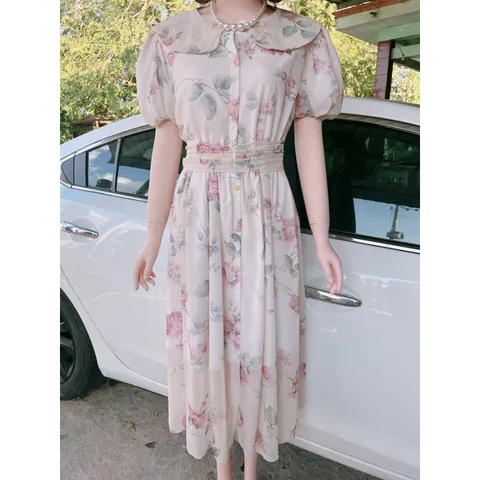 Đầm hoa in siêu đẹp Hàng Quảng Châu Giá 380k Hàng có sẵn giao ngay Đầm 2 lớp Hàng cao cấp