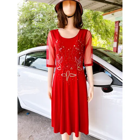 Đầm solen đính kết siêu đẹp Giá 290k Hàng có sẵn giao ngay Siêu co giãn