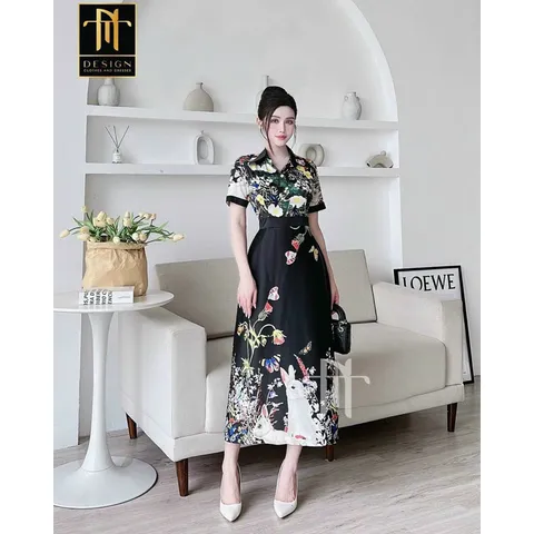 Đầm lụa siêu đẹp siêu sang Giá 400k Hang có sẵn giao ngay Size S eo dươi 70cm