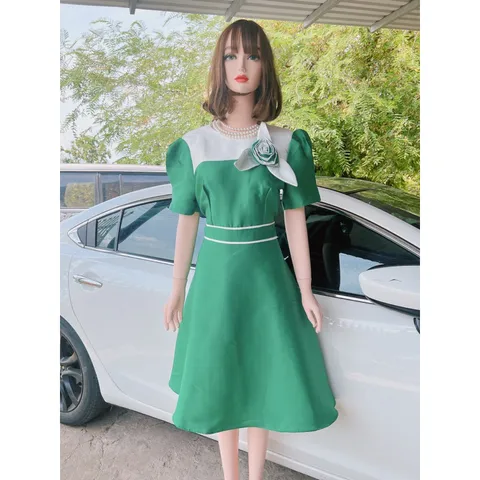 Đầm tapta xanh siêu đẹp Giá 290k Hàng có sẵn giao ngay XL Chất liệu tapta cao cấp