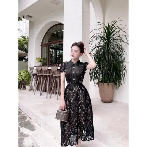 Đầm ren cao cấp Giá 390k Hàng có sẵn giao ngay Đủ màu: đen, trắng