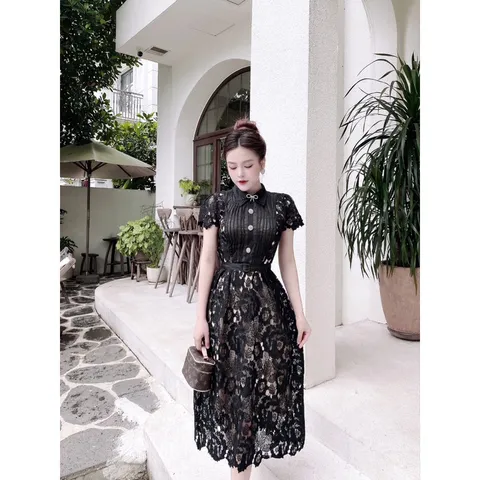 Đầm ren cao cấp Giá 390k Hàng có sẵn giao ngay Đủ màu: đen, trắng