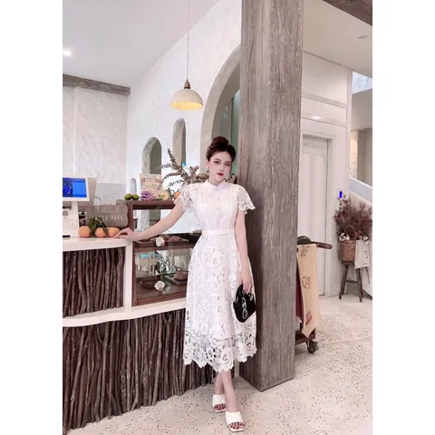 Đầm ren cao cấp Giá 390k Hàng có sẵn giao ngay Đủ màu: đen, trắng