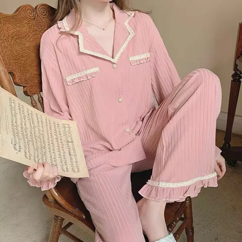 Bộ ngủ mặc nhà pizama Màu đen và hồng Giá 190k Hàng có sẵn giao ngay