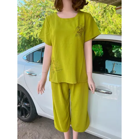 Set bộ thêu siêu đẹp Giá 250k/ cả bộ Hàng có sẵn giao ngay Quần eo chun co giãn dễ mặc