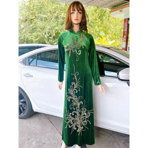 Áo dài nhung đính kết Hàng có sẵn giao ngay 2XL Giá 420k/ áo dài Quần 90k/ cái