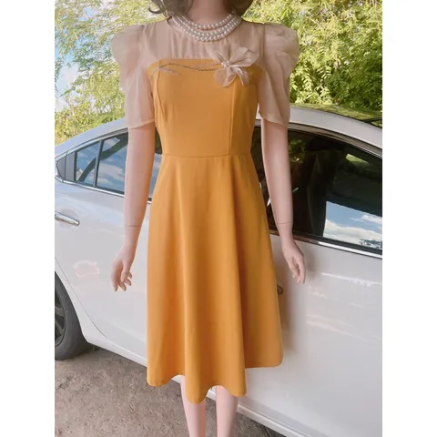 Đầm Nữ Thiết Kế , Đầm Nữ Umi Đính Hoa Và Đá Tinh Tế Sang Trọng Giá 290k Hang có sẵn giao ngay