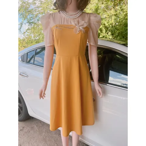 Đầm Nữ Thiết Kế , Đầm Nữ Umi Đính Hoa Và Đá Tinh Tế Sang Trọng Giá 290k Hang có sẵn giao ngay