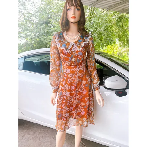 Đầm hoa siêu đẹp Giá 250k Hang có sẵn giao ngay S Hàng 2 lớp Chất liệu voan