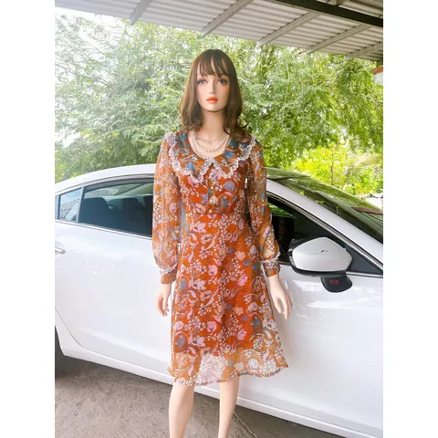 Đầm hoa siêu đẹp Giá 250k Hang có sẵn giao ngay S Hàng 2 lớp Chất liệu voan