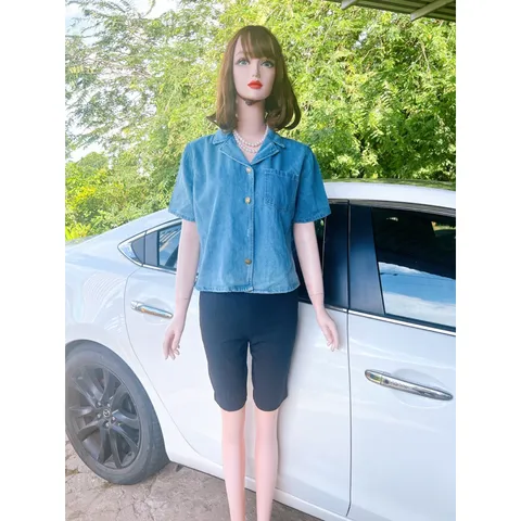 Set áo jean + quần ngố màu đen có 2 túi 2 bên Giá 290k Hàng có sẵn giao ngay