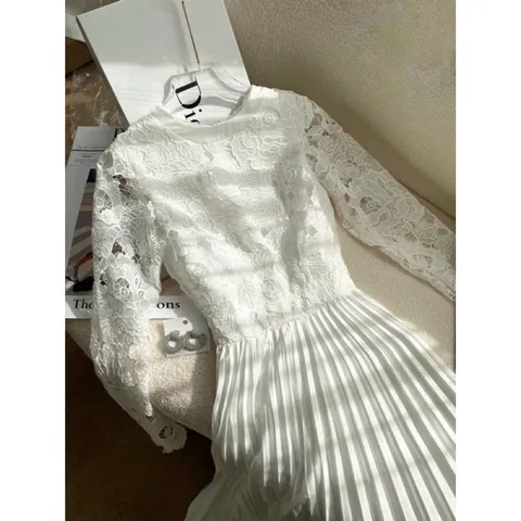 Váy Ren Phối Dập Ly Cực Sang Ạ Giá 380k Hàng có sẵn giao ngay ( L)
