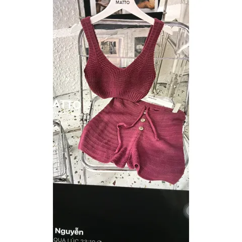 Set len quần ngắn siêu hot Giá 290k Len dày dặn đẹp nhé