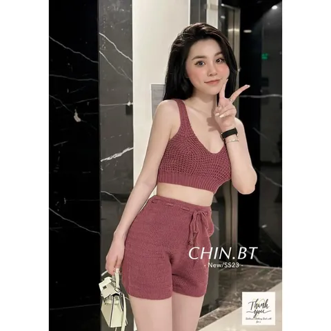 Set len quần ngắn siêu hot Giá 290k Len dày dặn đẹp nhé