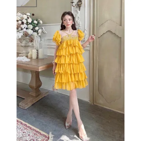 Đầm tầng đính kết siêu đẹp