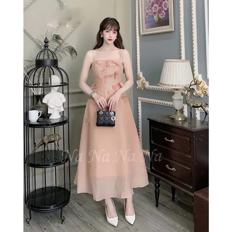 Đầm tapta 2 dây đính siêu xinh Hàng cao cấp Giá 420k Hang có sẵn giao ngay L