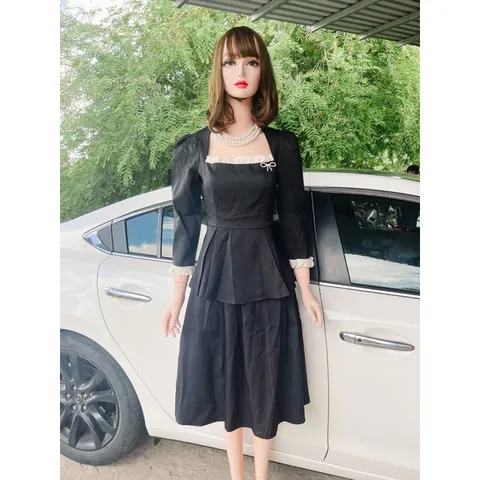 Set áo + chân váy màu đen Hàng có sẵn giao ngay L Hình shop chụp Giá 290k/ cả set