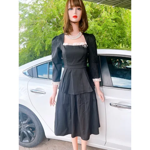 Set áo + chân váy màu đen Hàng có sẵn giao ngay L Hình shop chụp Giá 290k/ cả set