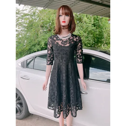 Đầm Ren Thanh Lịch Chất Lượng Cao cấp Chất liệu ren cao cấp Giá 299k Màu đen