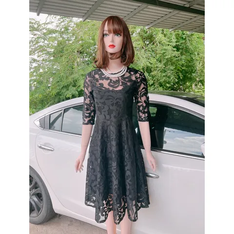 Đầm Ren Thanh Lịch Chất Lượng Cao cấp Chất liệu ren cao cấp Giá 299k Màu đen