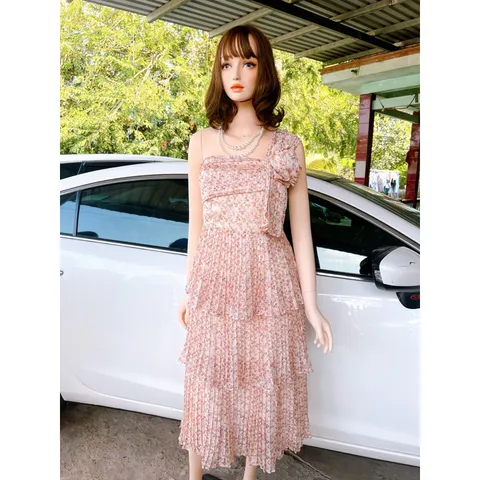 Váy hoa dập ly xếp tầng  Hàng y hình Giá 330k Hàng cao cấp