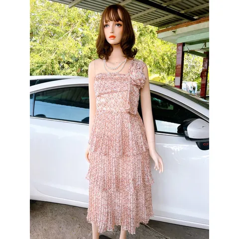 Váy hoa dập ly xếp tầng  Hàng y hình Giá 330k Hàng cao cấp