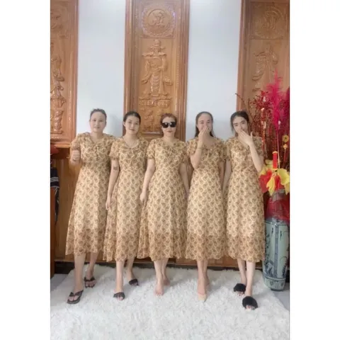 Đầm voan cổ tim tay ngắn Giá 290k Hàng có sẵn giao ngay  Phía sau bo thun