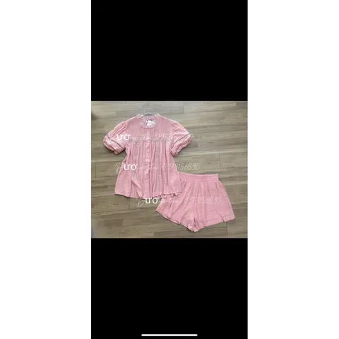 Set babydoll chất lennin cổ tròn phối ren + quần short ngắn Có sẵn màu xanh lá Hàng đẹp Giá 290k