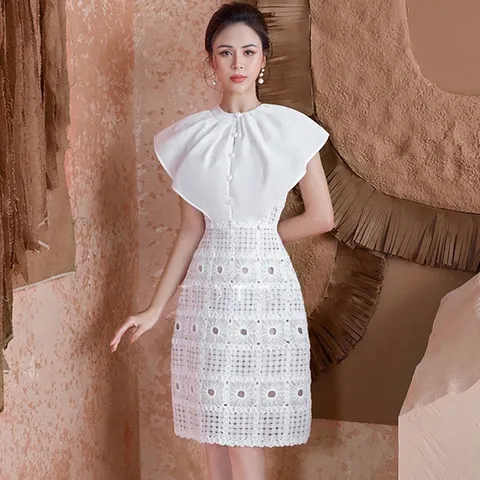 Đầm Ren Màu Trắng Phong Cách Mới Cao Cấp Giá 299k Hàng có sẵn giao ngay S