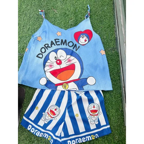 Set áo 2 dây + quần short Đoremon siêu dễ thương  HAng coa sẵn giao ngay Giá 210k