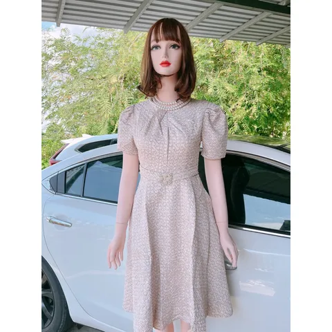 Đầm Gấm Xoè  Chất liệu gấm xốp đúp lót 2 lớp Hàng có sẵn giao ngay S Giá 290k