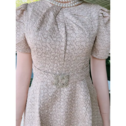 Đầm Gấm Xoè  Chất liệu gấm xốp đúp lót 2 lớp Hàng có sẵn giao ngay S Giá 290k