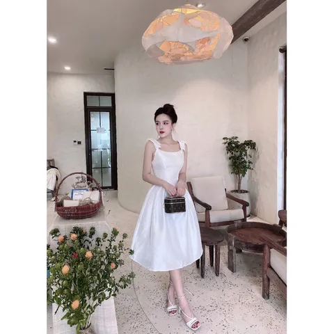 Váy tafta đính ngọc đầm thiết kế cao cấp Giá 290k Hang có sẵn giao ngay L Màu kem và trắng