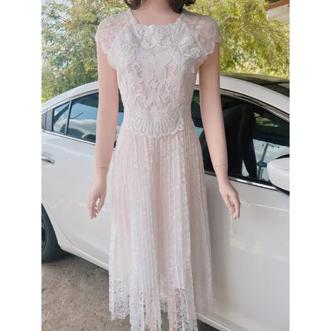 Đầm ren chính chủ MIN Màu trắng ren Hàng ren cao cấp Giá 390k Hang có sẵn giao ngay M