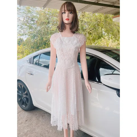 Đầm ren chính chủ MIN Màu trắng ren Hàng ren cao cấp Giá 390k Hang có sẵn giao ngay M