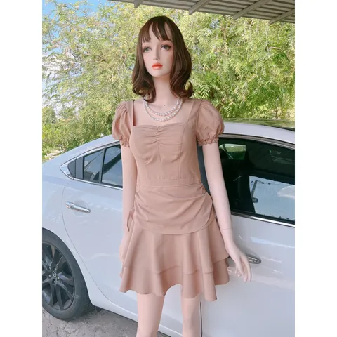 Đầm màu nude siêu đẹp Giá 290k Hàng có sẵn giao ngay Chất liệu siêu đẹp