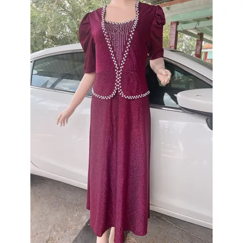 Đầm dạ hội màu hồng đậm Đính kết ngọc siêu đẹp Hàng cao cấp Giá 390k Hàng có sẵn giao ngay