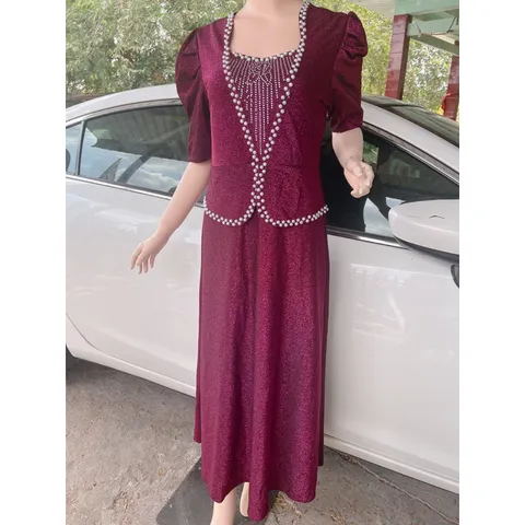 Đầm dạ hội màu hồng đậm Đính kết ngọc siêu đẹp Hàng cao cấp Giá 390k Hàng có sẵn giao ngay