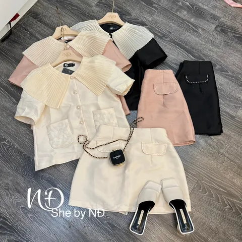 Set áo cách điệu + chân vay tapta Hàng có sẵn giao ngay Giá 390k/ cả set Hàng cao cấp