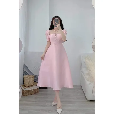 Đầm hồng tapta đính hoa siêu đẹp Giá 380k Hàng có sẵn giao ngay L Hình chụp thật 100%