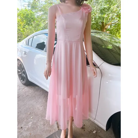 VÁY HỒNG  VAI CỔ HOA  Màu hồng phấn đẹp Giá 350k Hàng có sẵn giao ngay Chất liệu voan tơ đẹp