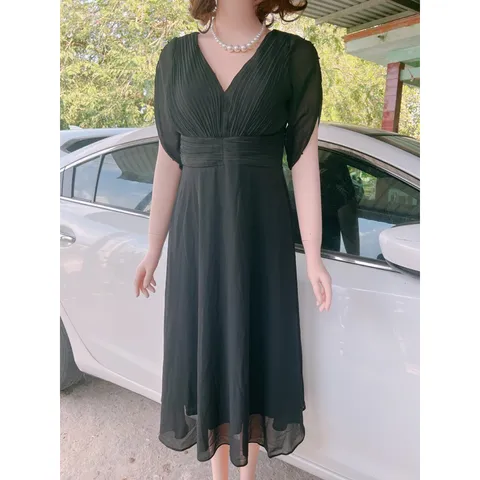 Đầm dang dài cách điệu siêu đẹp Giá 320k Hàng có sẵn giao ngay XL Màu đen Tay có đính hạt
