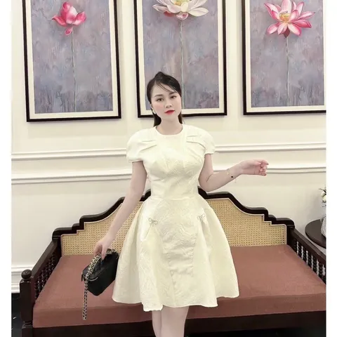 Đầm  gấm hoa thiết kế cao cấp dự tiệc Giá 290k Hàng có sẵn giao ngay 70