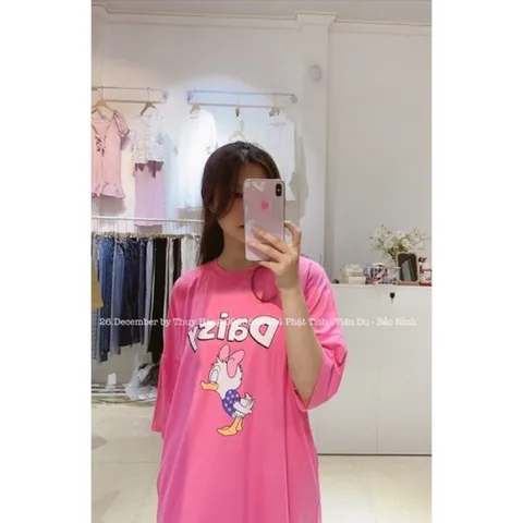 Đầm thun hồng vịt siêu cute Giá 199k Hàng có sẵn giao ngay Hàng đường may đẹp, kỹ, đúng mô tả.
