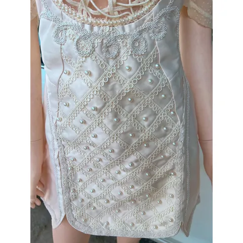 Siêu phẩm váy tacta đính kết chuẩn hãng cao câp Size S M L  Giá 360k Hàng có sẵn giao ngay Màu kem