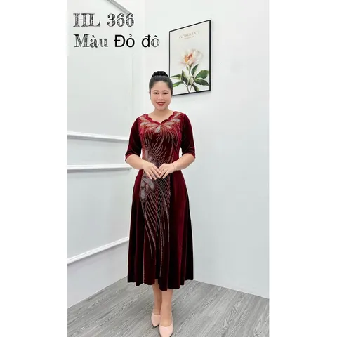 Đầm nhung cao cấp Giá 380k Hàng coa sẵn giao ngay Có đủ màu