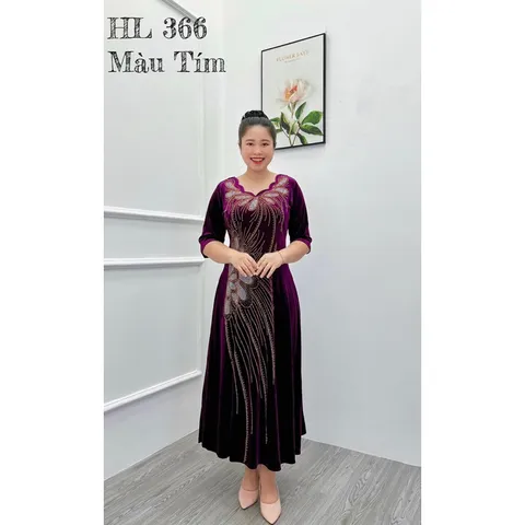 Đầm nhung cao cấp Giá 380k Hàng coa sẵn giao ngay Có đủ màu