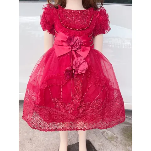 Đầm công chua siêu đẹp siêu sang Hàng cao cấp Giá 250k Hàng 4 lớp, tùng xoè to đẹp Hàng có sẵn giao ngay Màu đỏ