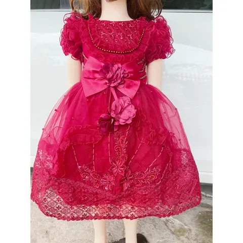 Đầm công chua siêu đẹp siêu sang Hàng cao cấp Giá 250k Hàng 4 lớp, tùng xoè to đẹp Hàng có sẵn giao ngay Màu đỏ